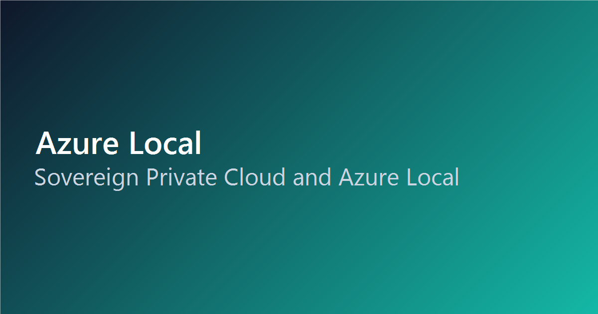 Sovereign Private Cloud: Azure Local and Data Residency